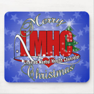 LMHCクリスマスライセンスメンタルヘルスカウンセラー マウスパッド