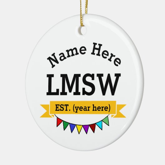LMSWギフトライセンスのマスターソーシャルワーカー セラミックオーナメント (左)