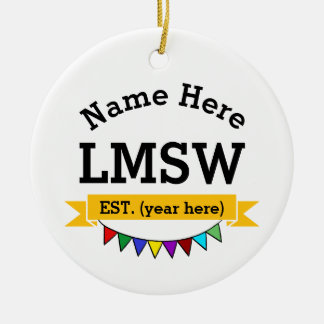 LMSW オーナメント認定マスターソーシャルワーカー ギフト セラミックオーナメント