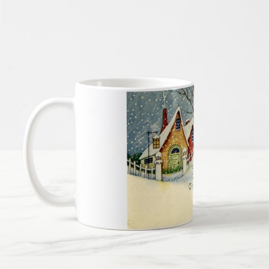 LMUの図書館のメリークリスマスのコーヒー・マグ コーヒーマグカップ (左)