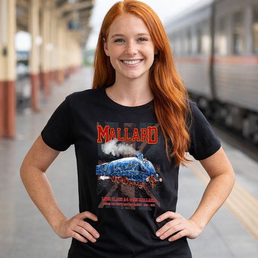 LNERクラスA4号機マラード機関車ユニオンジャックの旗 Tシャツ