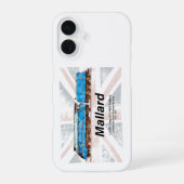 LNERクラスA4 Mallard機関車のプロフィールと旗 iPhone 16ケース (裏面)
