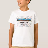 LNERクラスA4 Mallard機関車のプロフィールと旗 Tシャツ (正面)