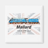 LNER A4形蒸気機関車マラード号のプロフィールと国旗 マグネット (正面)