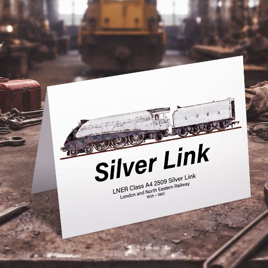 LNER A4形 2509号機 シルバーリンク 蒸気機関車 サンキューカード