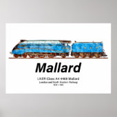 LNER A4形 4468号機 マラード - 世界最速の蒸気機関車 ポスター (正面)