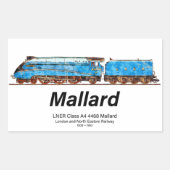 LNER A4形 4468号機 マラード - 世界最速の蒸気機関車 長方形シール (正面)