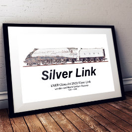 LNER Class A4 2509 Silver Link Steam Locomotive  ポスター