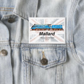 LNER Class A4 Mallard locomotive profile with flag 缶バッジ (インサイチュ)