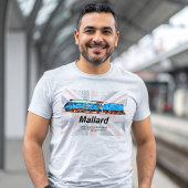 LNER Class A4 Mallard locomotive profile with flag Tシャツ