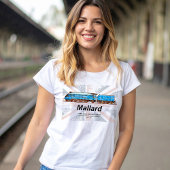 LNER Class A4 Mallard locomotive profile with flag Tシャツ