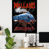 LNER Class A4 Mallard locomotive Union Jack flag ポスター (ホームオフィス)