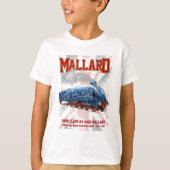 LNER Class A4 Mallard locomotive Union Jack flag Tシャツ (正面)