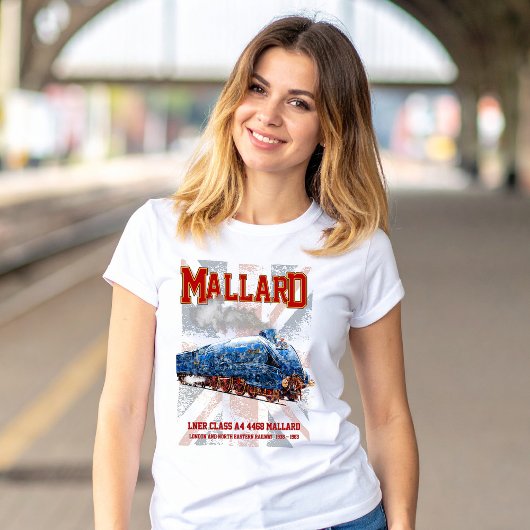 LNER Class A4 Mallard locomotive Union Jack flag Tシャツ