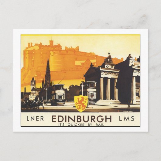 LNER Edinburgh LMSレイルバイスピード ポストカード (正面)