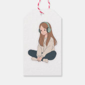 Lo-Fi Girl with Headphones – Pastel Chill Vibes ギフトタグ (裏面)