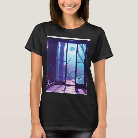 Lo fi hip hop chillhop chill beats aesthetics cat tシャツ (正面)