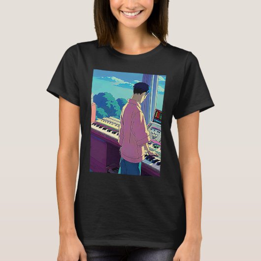 Lo fi hip hop chillhop chill beats lofi aesthetics tシャツ (正面)