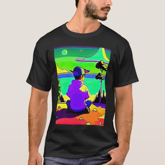 Lo fi hip hop chillhop chill beats lofi aesthetics tシャツ (正面)