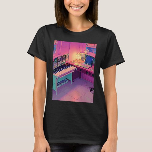 Lo fi hip hop chillhop chill beats lofi aesthetics tシャツ (正面)