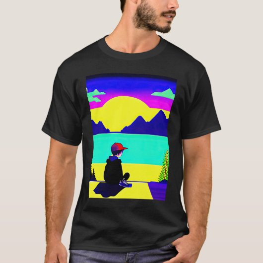Lo fi hip hop chillhop chill beats lofi aesthetics tシャツ (正面)