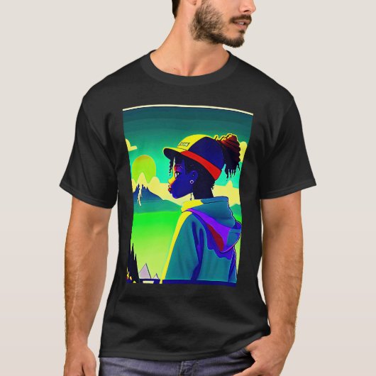 Lo fi hip hop chillhop chill beats lofi aesthetics tシャツ (正面)