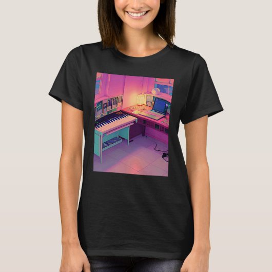Lo fi hip hop chillhop chill beats lofi aesthetics tシャツ (正面)