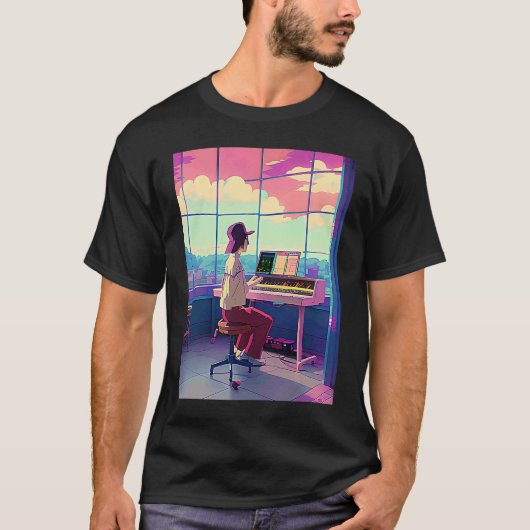 Lo fi hip hop chillhop chill beats lofi aesthetics tシャツ (正面)