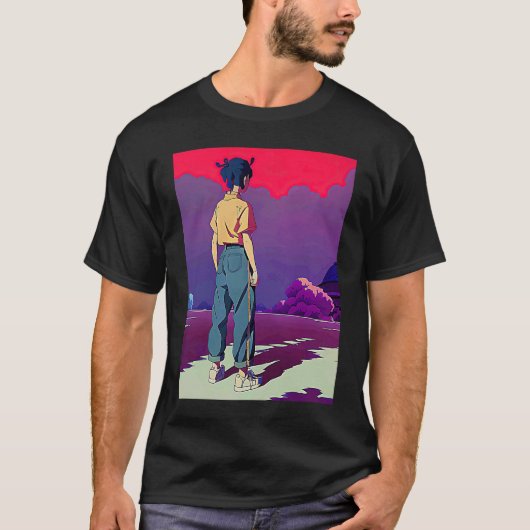 Lo fi hip hop chillhop chill beats lofi aesthetics tシャツ (正面)