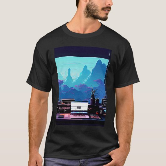 Lo fi hip hop chillhop chill beats studio aestheti tシャツ (正面)