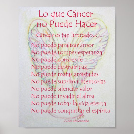 Lo que Cancer no Puede Hacer詩ポスタープリント ポスター (正面)