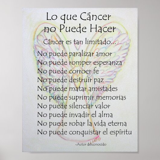Lo que Cancer no Puede Hacer詩ポスタープリント ポスター (正面)