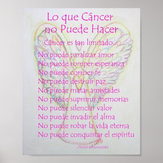 Lo que Cancer no Puede Hacer詩ポスタープリント ポスター (正面)