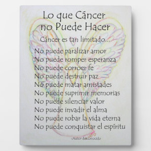 Lo que Cancer no Puede Hacer詩絵画の額 フォトプラーク