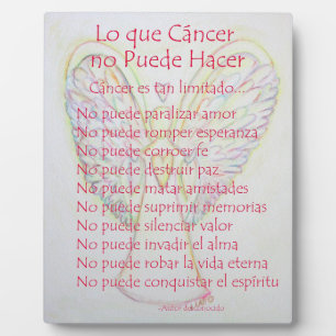 Lo que Cancer no Puede Hacer詩絵画の額 フォトプラーク