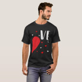 LO VE Valentines Day Matching Couples Shirt Heart Tシャツ (正面フル)