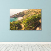 Lo Zingaro,シチリア島の閑静なビーチ キャンバスプリント (インサイチュ (ウッドフロア))