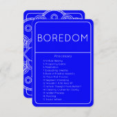 LOA Emotional Processes Boredom Blue Card 招待状 (正面/裏面)