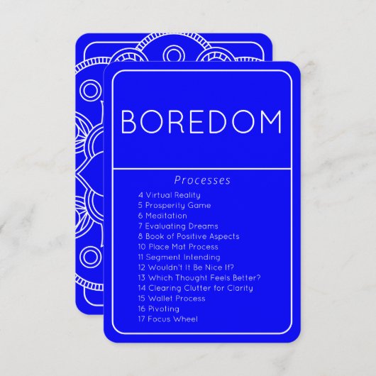 LOA Emotional Processes Boredom Blue Card 招待状 (正面/裏面)