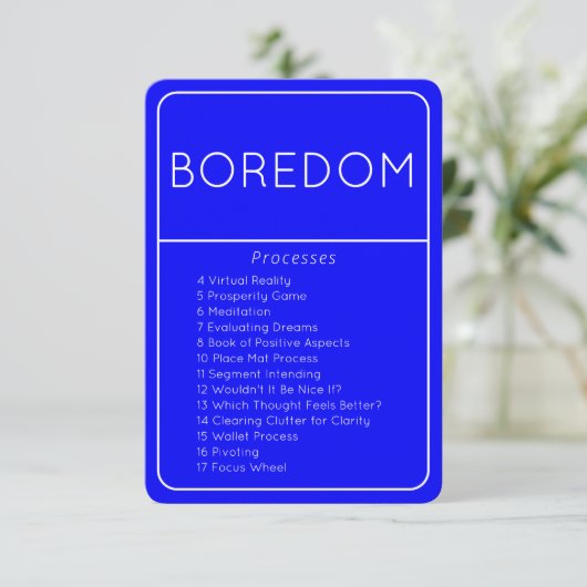 LOA Emotional Processes Boredom Blue Card 招待状 (スタンド正面)