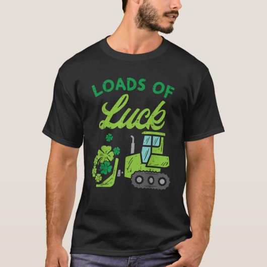 Load Of Luck Bulldozer Shamrock St Patricks Day Ki Tシャツ (正面)