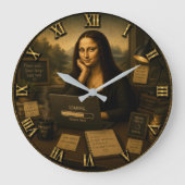 Loading Funny Mona Lisa Gift for Home Office  ラージ壁時計 (正面)