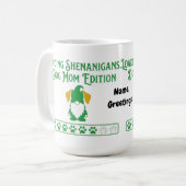 Loading Shenanigans Dog Mom Gnome St Patrick's Day コーヒーマグカップ (正面左)