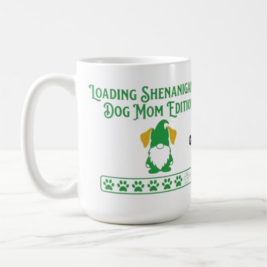 Loading Shenanigans Dog Mom Gnome St Patrick's Day コーヒーマグカップ (左)
