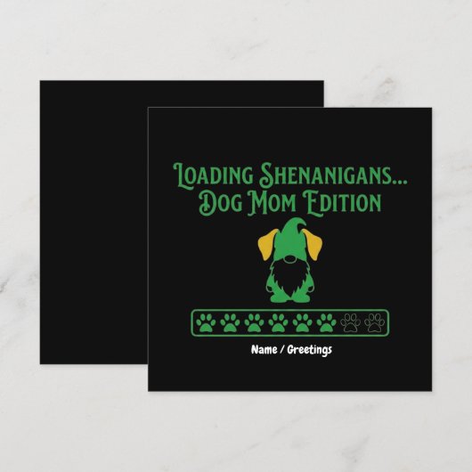 Loading Shenanigans Dog Mom Gnome St Patrick's Day 招待状 (正面/裏面)