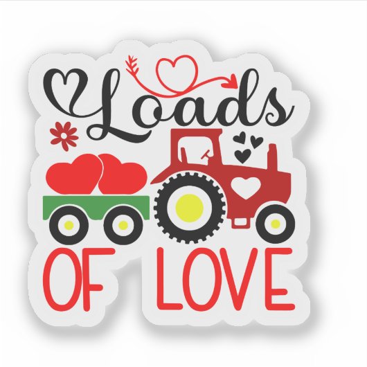 Loads of Love Sticker Cute Valentine’s Day Heart シール (正面)