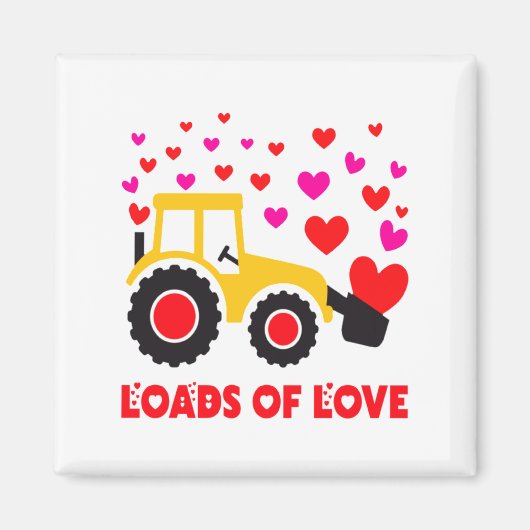 Loads Of Love Toddler Tractor Valentines Day For K マグネット (正面)