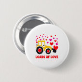 Loads Of Love Toddler Tractor Valentines Day For K 缶バッジ (正面&裏面)