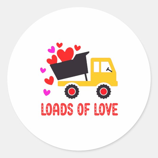 Loads Of Love Toddler Truck Valentines Day For K  ラウンドシール (正面)