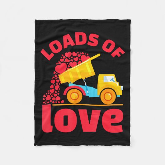 Loads Of Love Truck Hearts Valentines Day Kids Tod フリースブランケット (正面)
